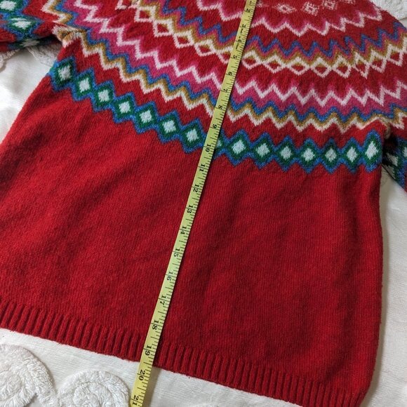 Croft & Barrow fair isle sweater petite small mock turtleneck - Picture 9 of 10